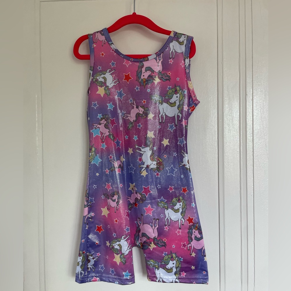 Adorable, gymnast, one piece, unicorn, shiny outfit